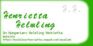 henrietta helmling business card